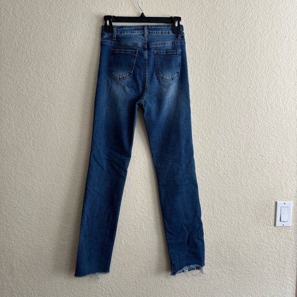 Blue Denim Women's Jeans Split hem 5/6 - Picture 9 of 12